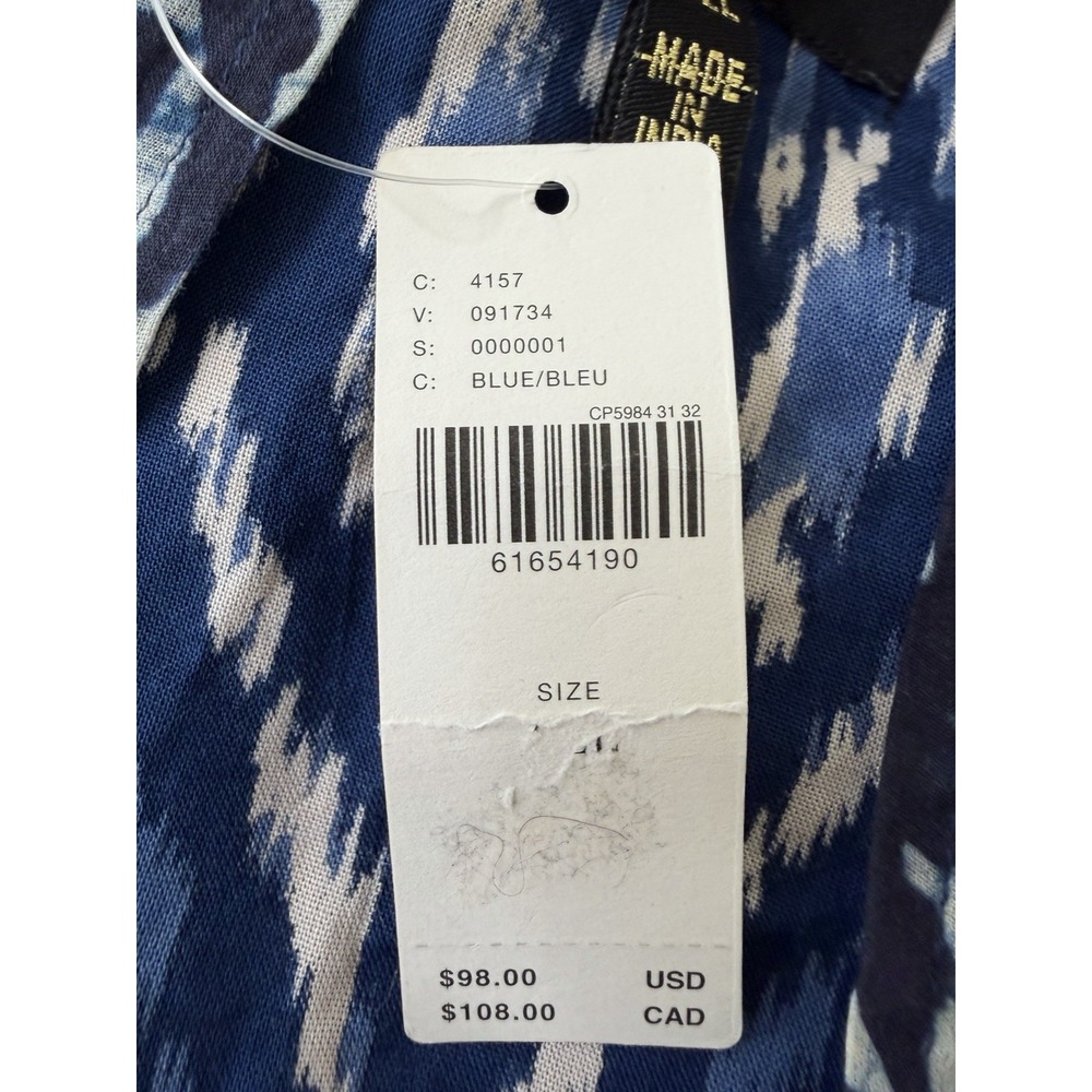 Anthropologie In Our‎ Nature Midnight Kimono Blue Ikat Viscose Size ALL NWT - Picture 8 of 11